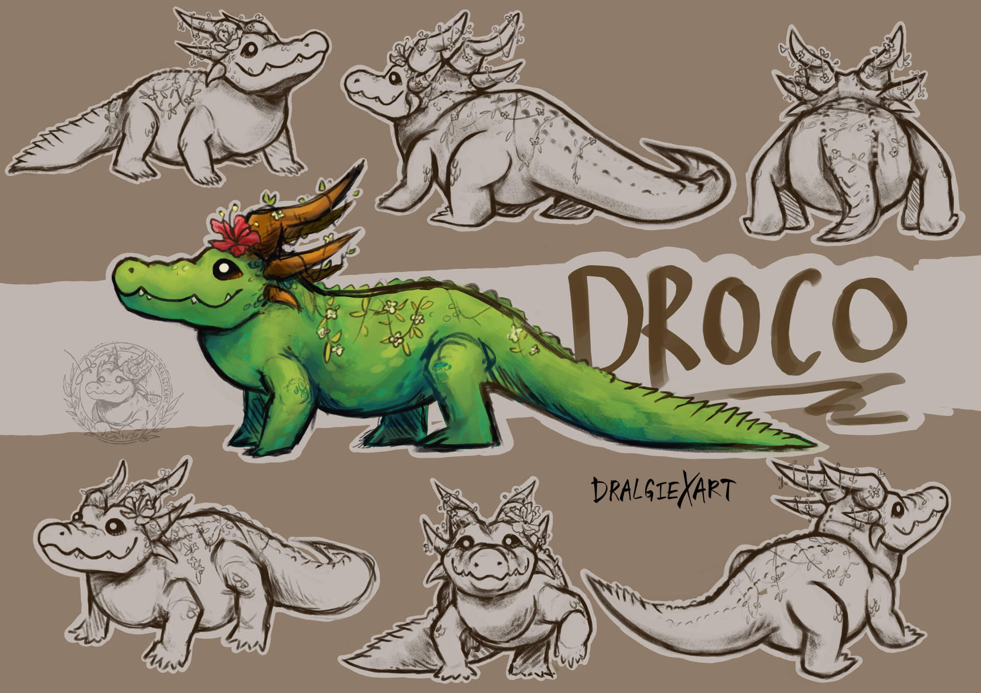 Character Sheet // Droco from different angles